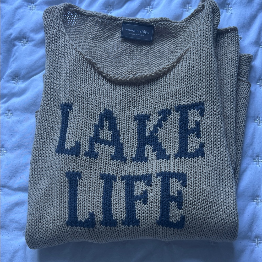 Wooden Ships Beige 'Lake Life' Crewneck Sweater